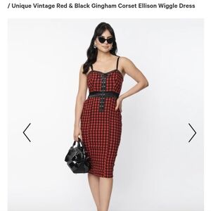 Red and Black Checkered Dress